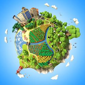 3D Cartoon Planet Summer